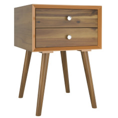 Mid-Century Modern 2-Drawer Wood Nightstand product